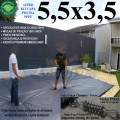 Capa para Piscina Super 5,5 x 3,5m PP/PE Cinza/Preto Cobertura Proteção +48m+48p+1b